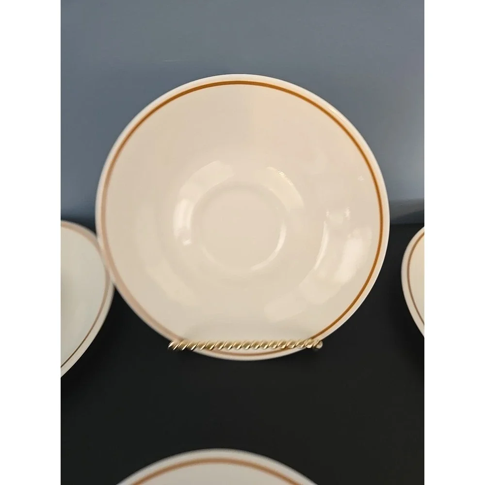 Corelle Indian Summer Saucers‎ Ginger Brown Band Corning 6